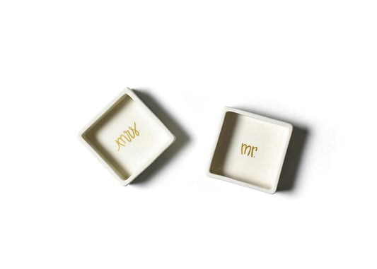 Mr. And Mrs. Square Trinket Dishes